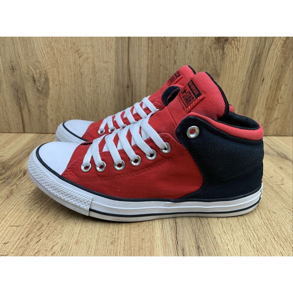Converse High Street Mid Top Athletic Sneakers, Red Black, Mens 7.5, Womens 9.5 - Picture 3 of 12